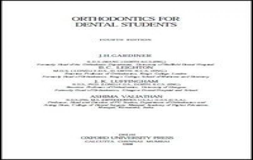 ORTHODONTICS FOR DENTAL STUDENTS-Oxford-4th edition (1998)-download